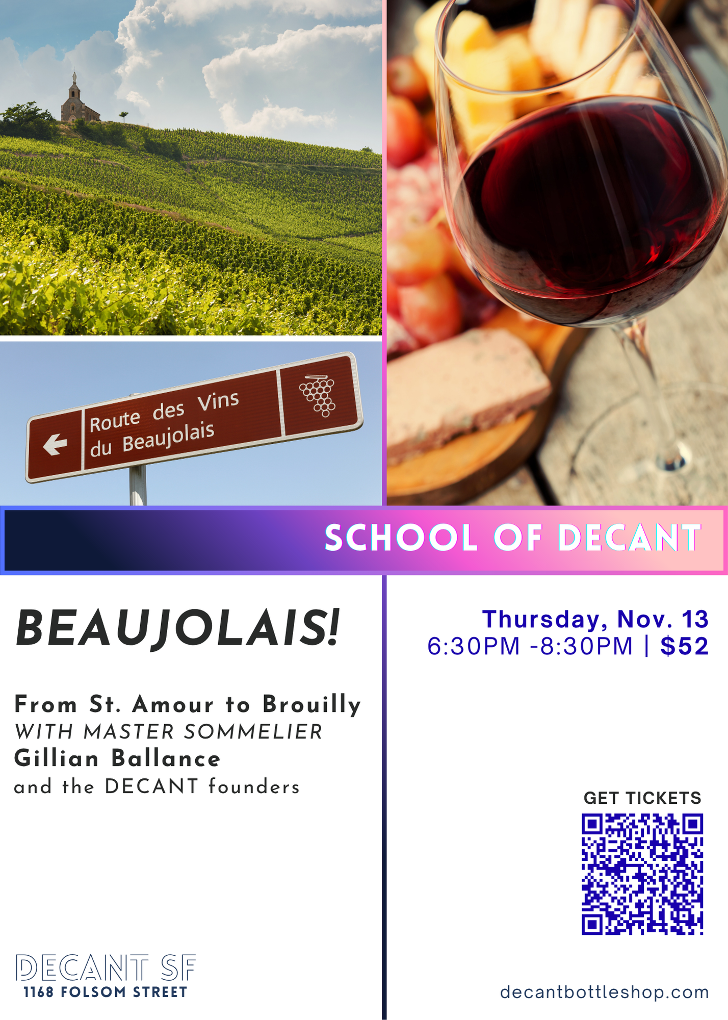 SCHOOL of DECANT: Beaujolais! 11/13/25 @ 6:30pm