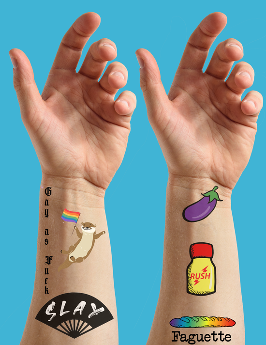 Pride Tattoos - Adult-ish Gay Guy Set