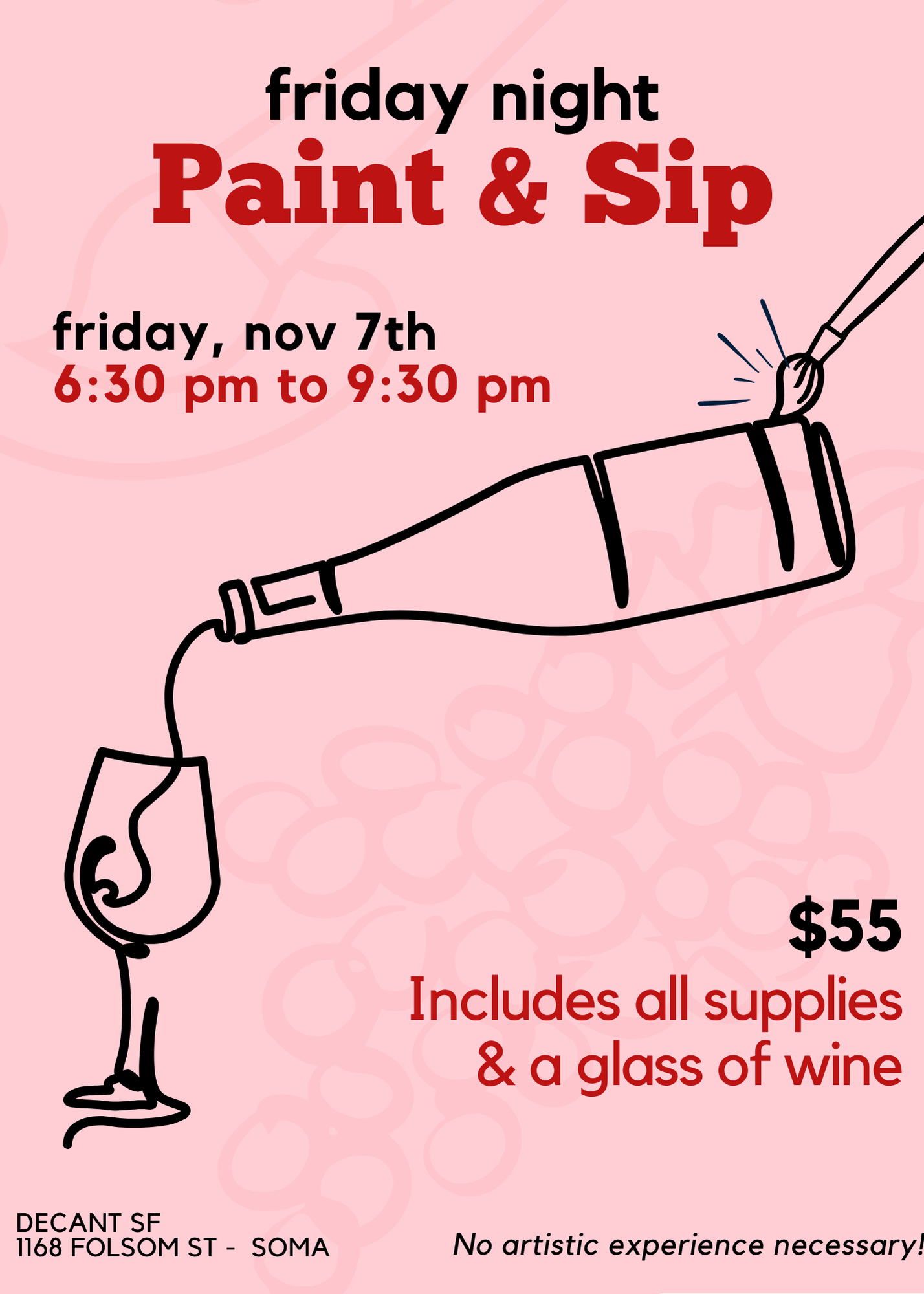 Paint & Sip Evening! Fri 11/7/25 6:30-9:30pm