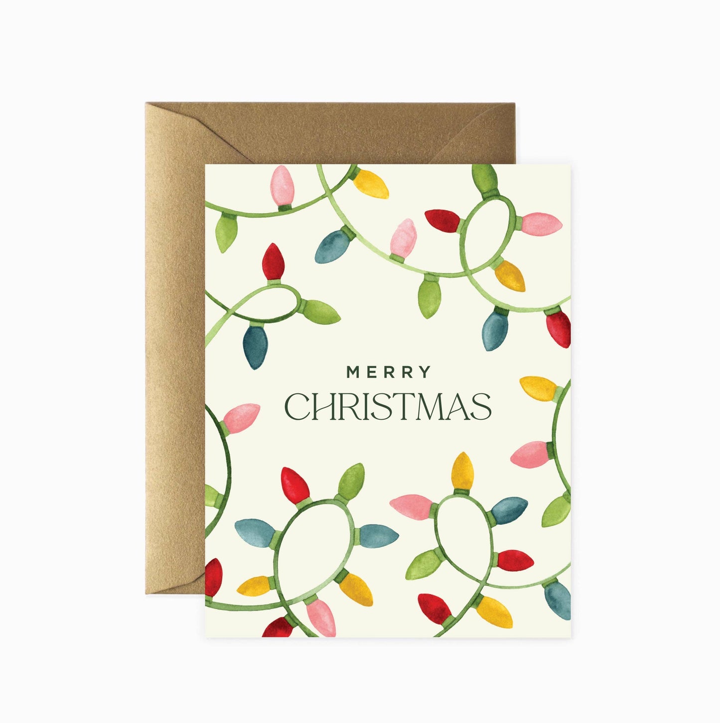 Merry Christmas String Lights Holiday Greeting Card