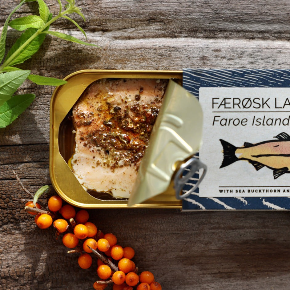 Salmon with Sea Buckthorn and Lemon Verbena, Fangst, Faroe Islands, Denmark