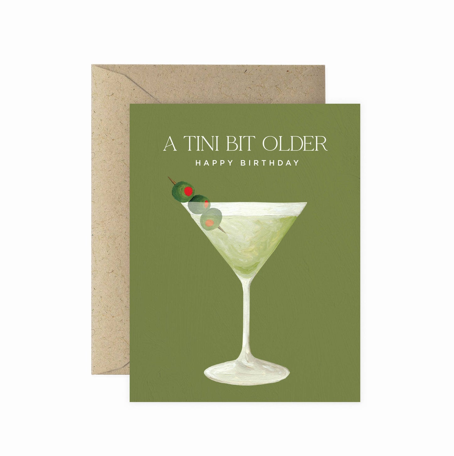 A Tini Bit Older Martini Birthday Greeting Card