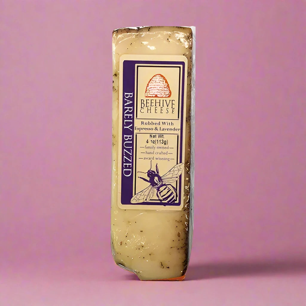 Barely Buzzed Cheddar with Espresso and Lavender, Beehive Cheese, Utah [4oz.]