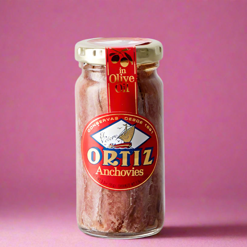 Jar of Ortiz anchovies 