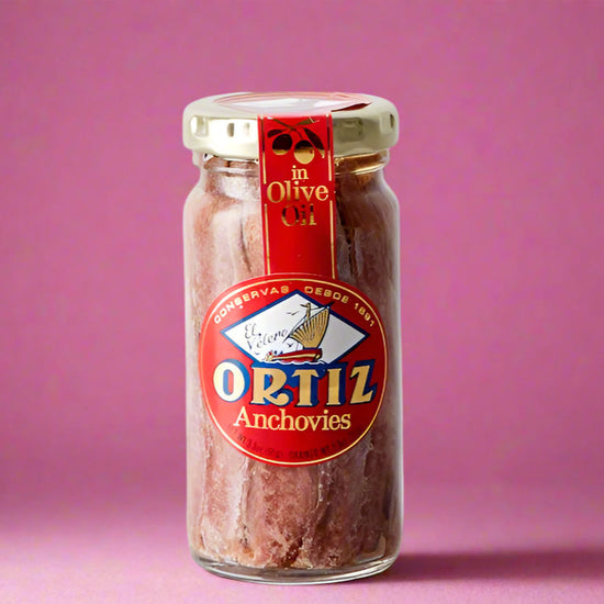 Jar of Ortiz anchovies 