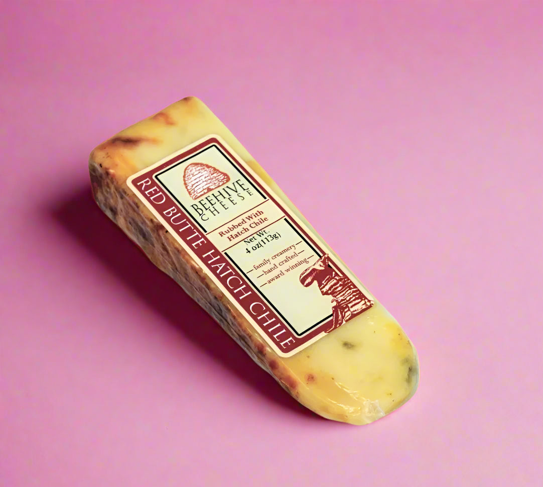 Block of Beehive Hatch Chili Cheddar cheese