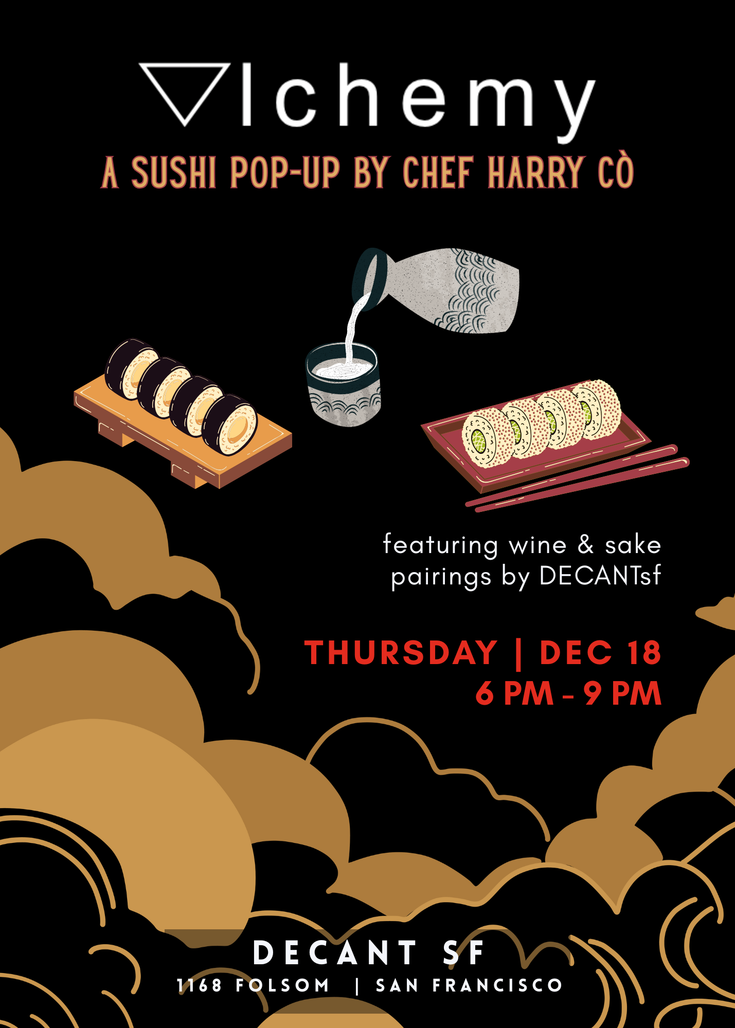ALCHEMY SUSHI Pop Up with Chef Harry Cò - THURSDAY 12/18, 6-9pm