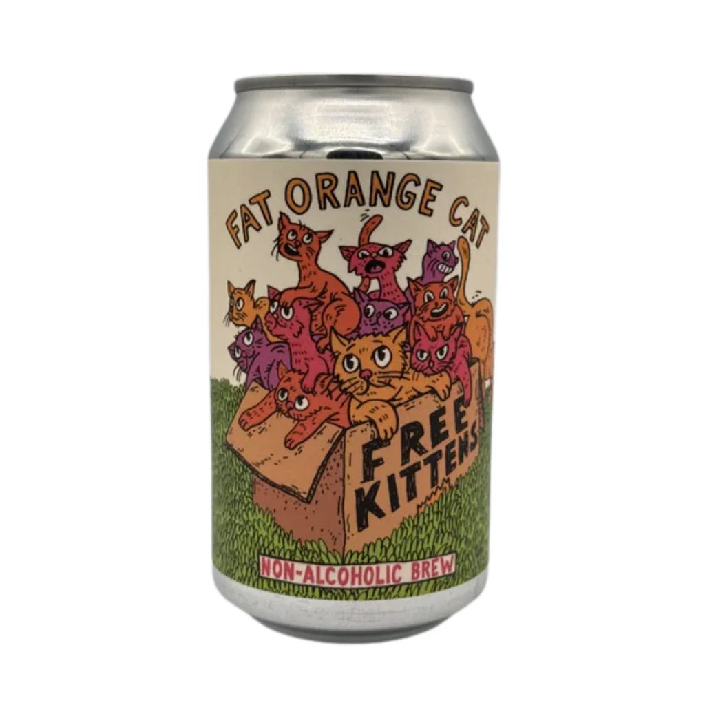 Fat Orange Cat Brewing Co. 'Free Kittens', Non-Alcoholic Pilsner, CT (12oz)