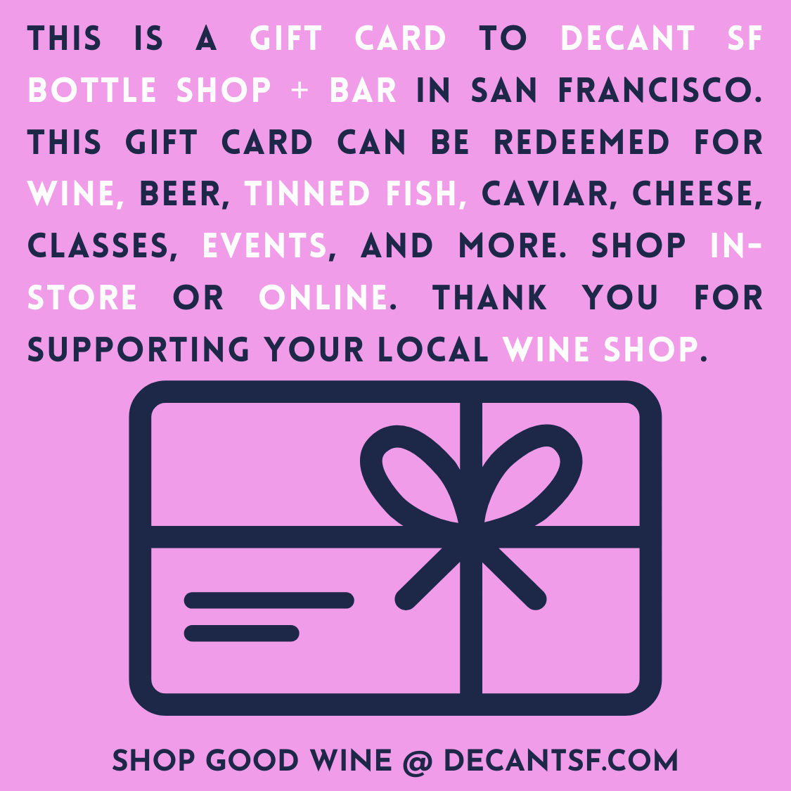 DECANTsf Gift Card