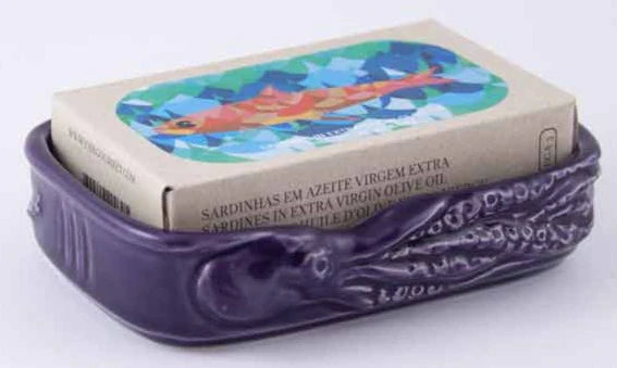 Ceramic Dish for Tinned Octopus, Lilac, Jose Gourmet, Portugal