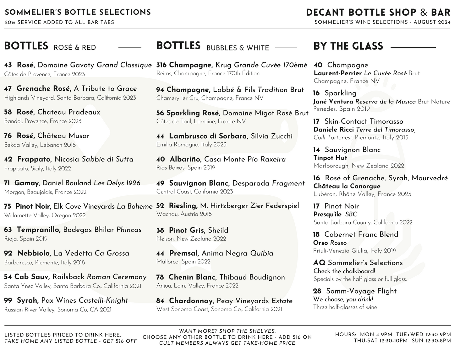 DECANT SF WINE MENU - DRINK IT HERE