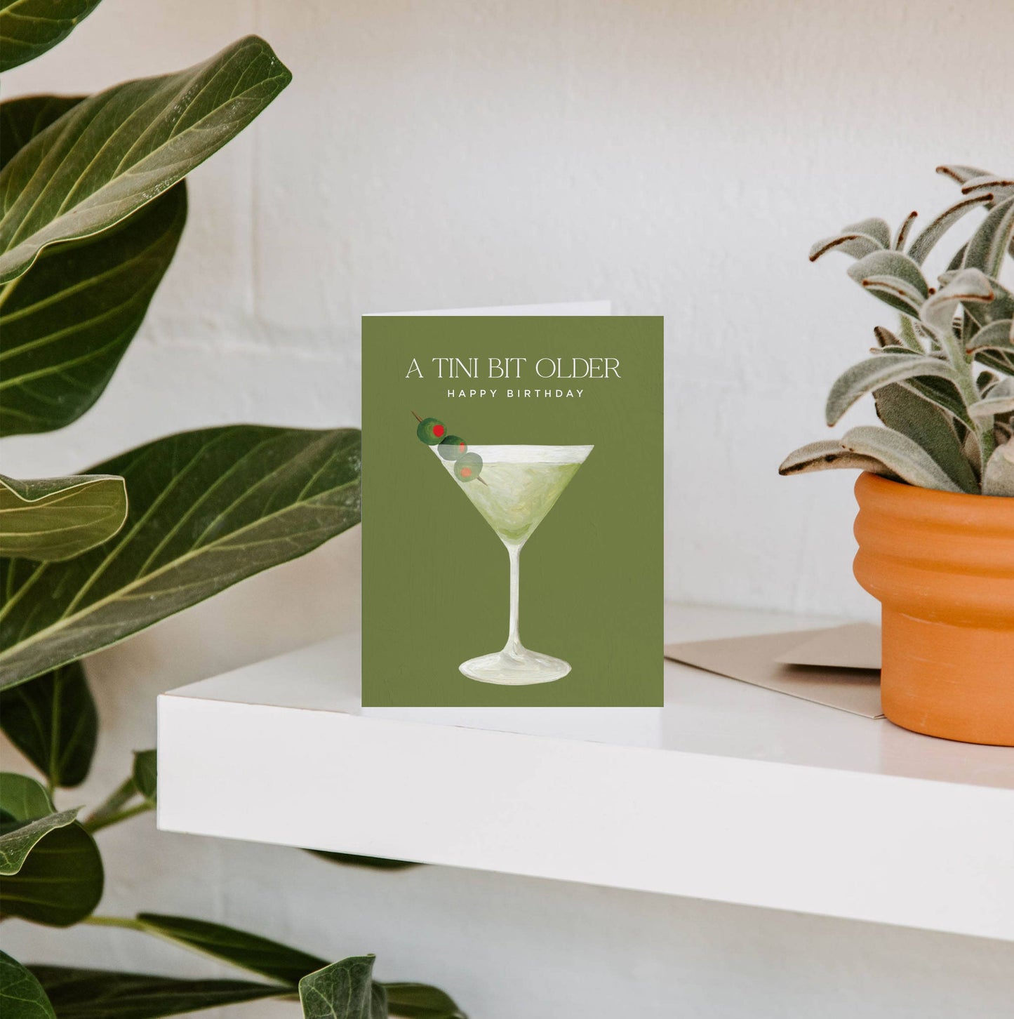 A Tini Bit Older Martini Birthday Greeting Card