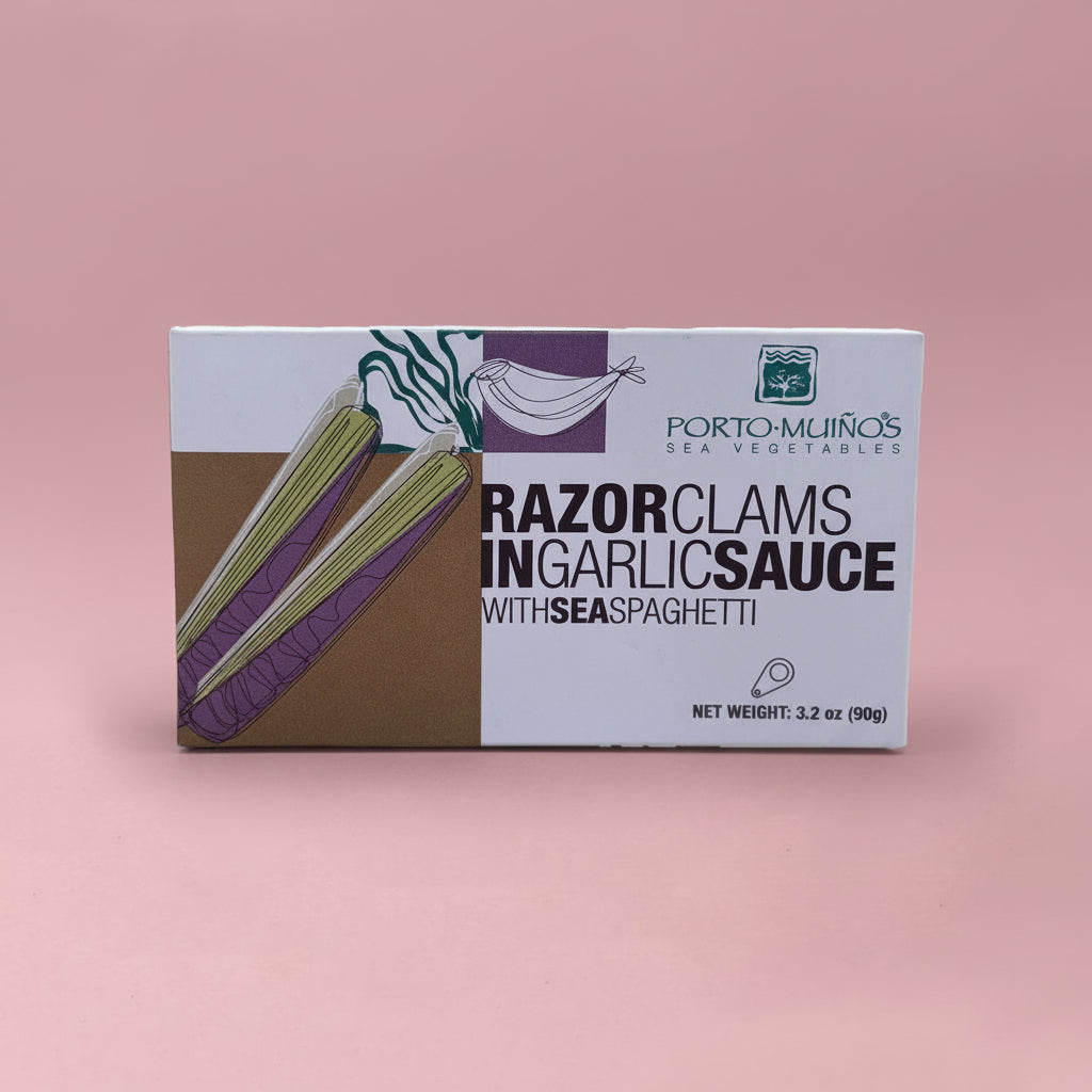 Porto-Muiños Razor Clams with Sea Spaghetti and Garlic, Spain