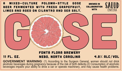 Fonta Flora Brewery 'Paloma Gose', Nebo, NC [12oz bottle]