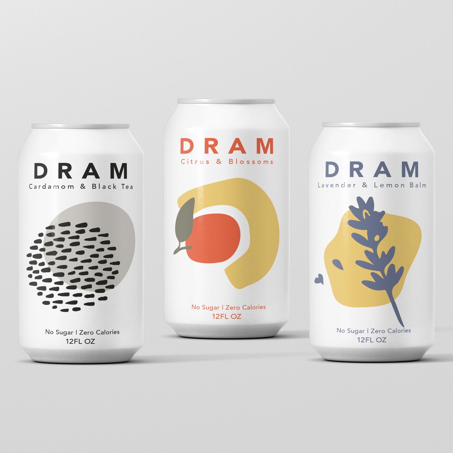 DRAM Adaptogenic Botanical Sparkling Water, Assorted Flavors [12oz Can]