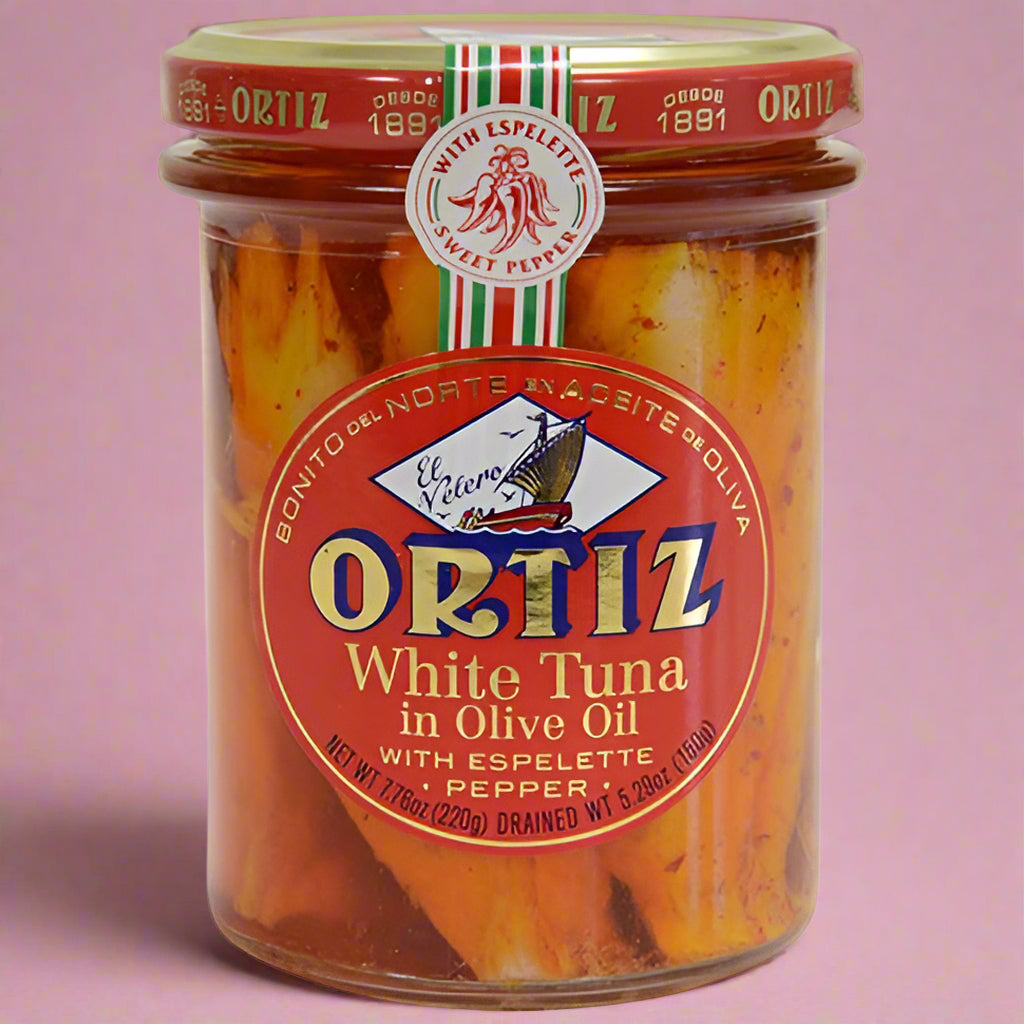 Jar of Ortiz White Tuna in Olive Oil with Espelette Pepper 