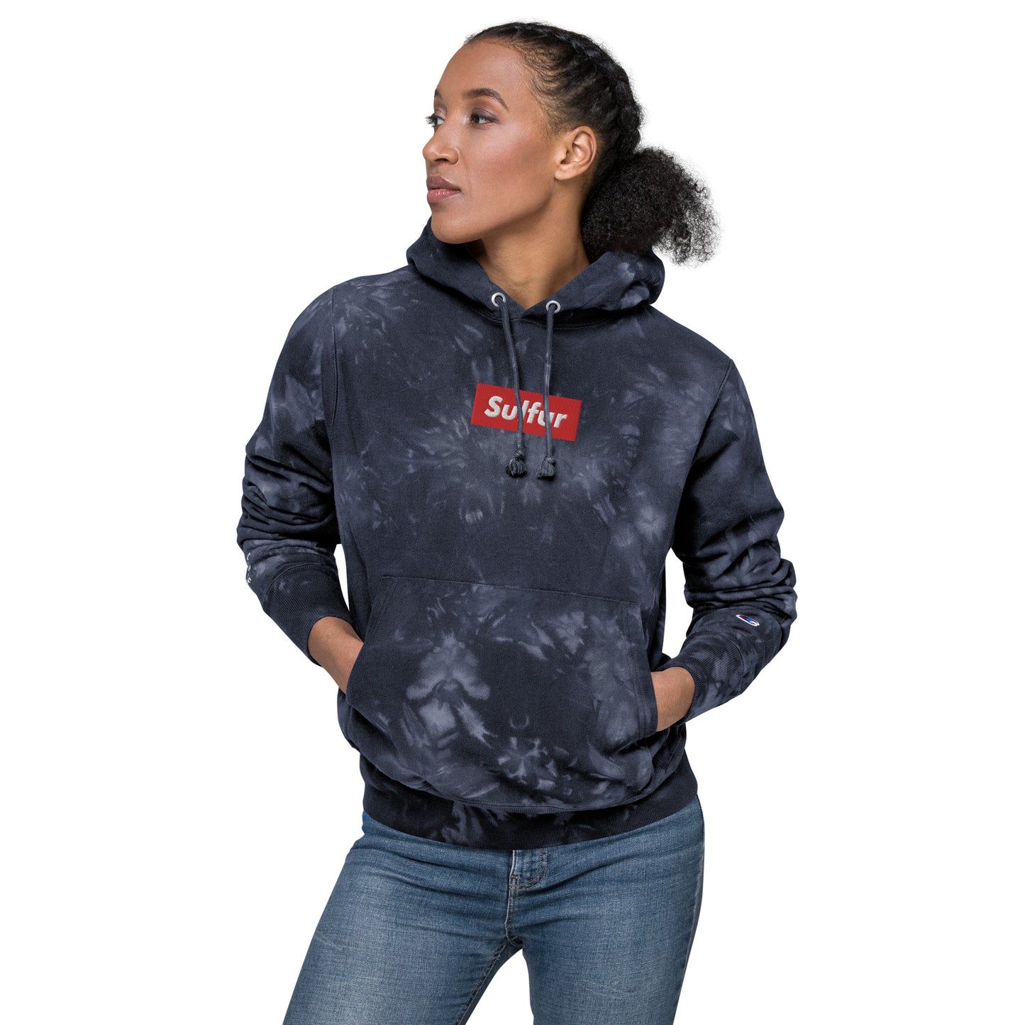 SULFUR Unisex Champion tie dye hoodie DECANTsf