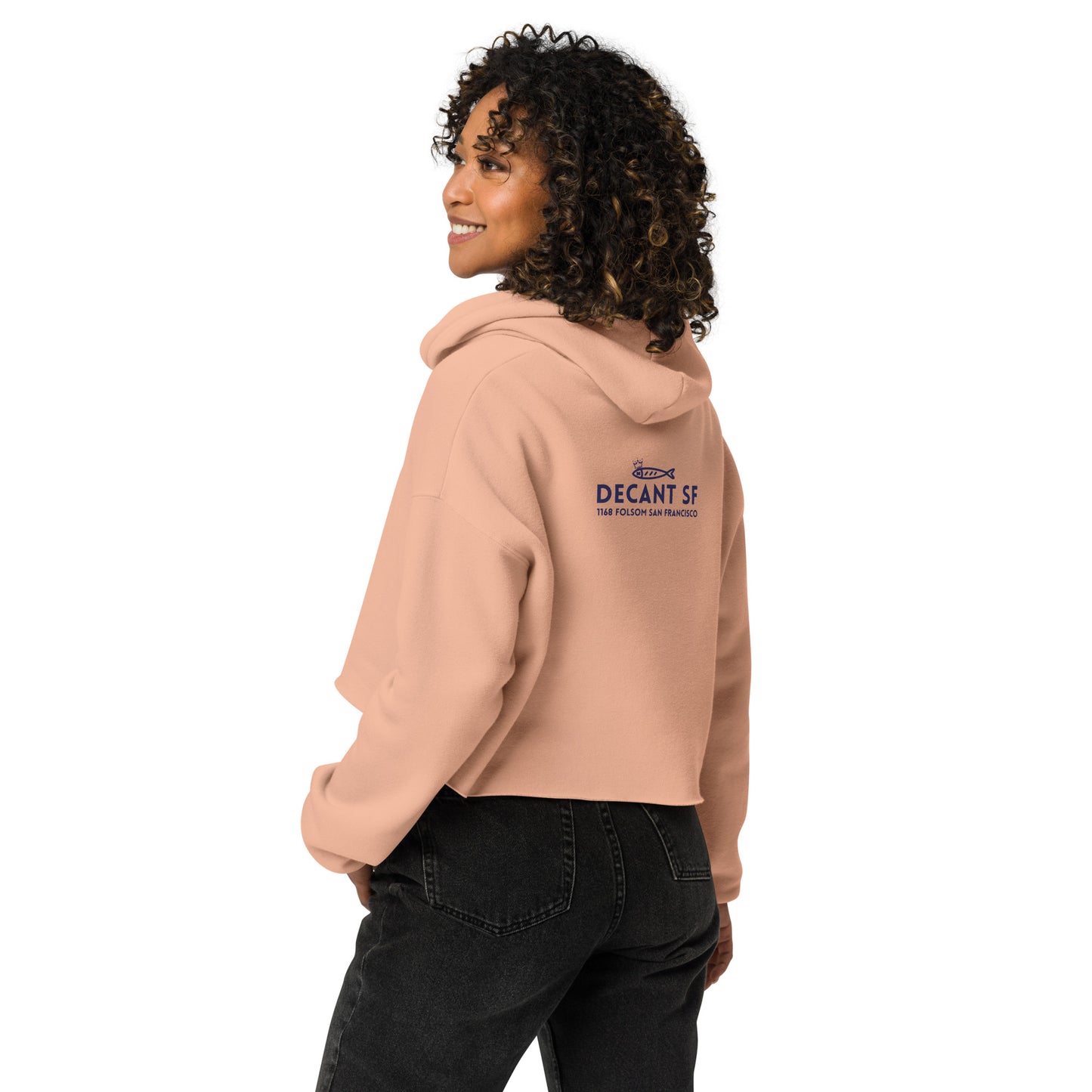 Sardine Queen | Crop Hoodie in Peach