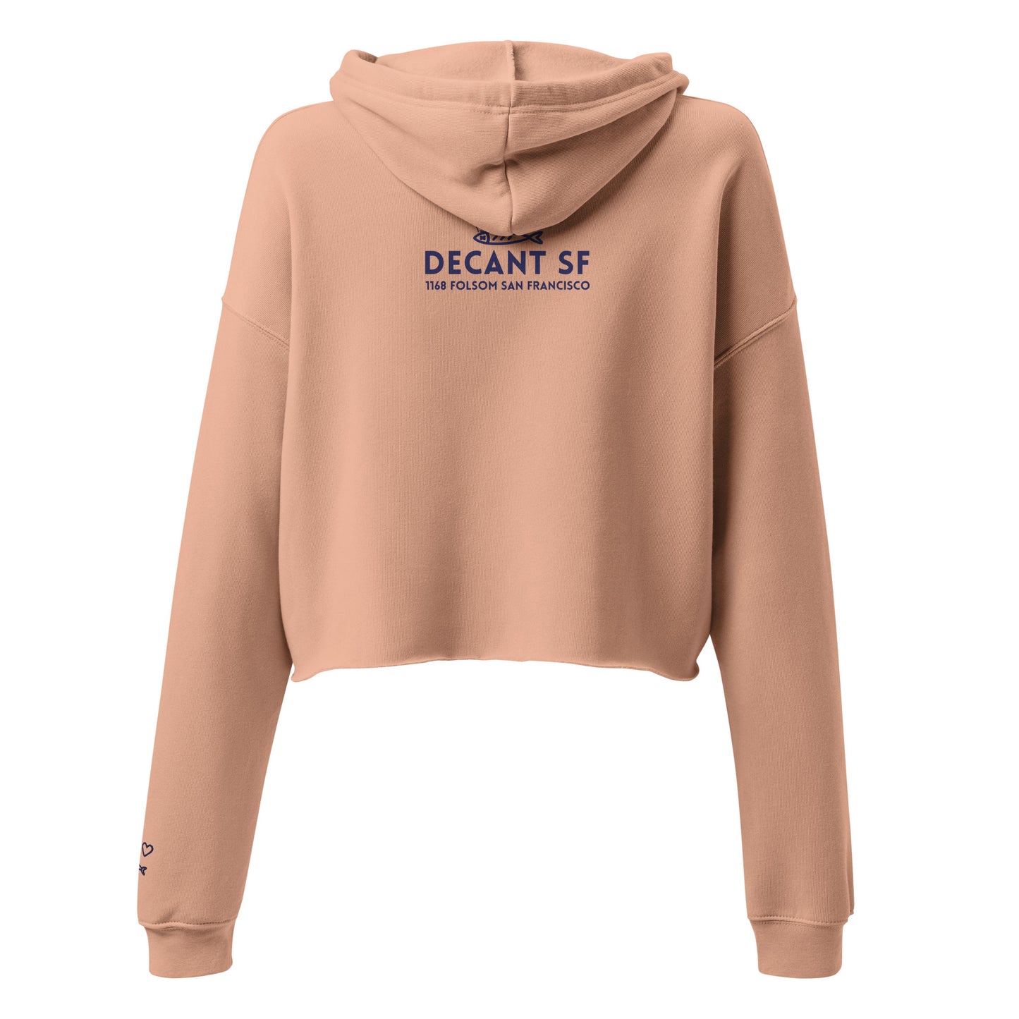 Sardine Queen | Crop Hoodie in Peach