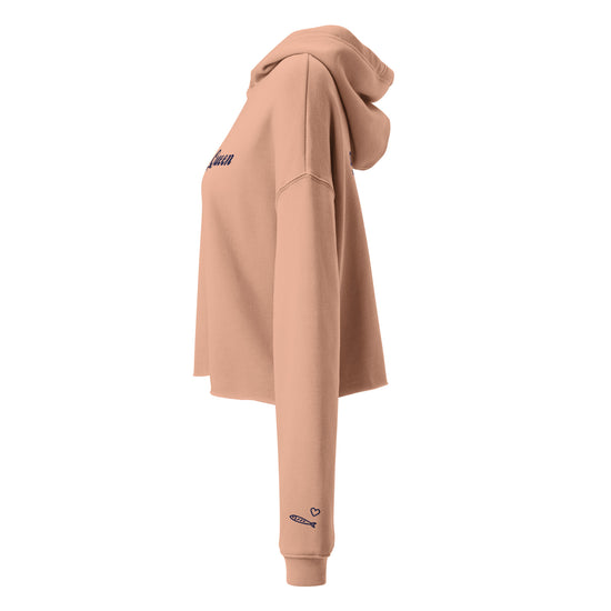 Sardine Queen | Crop Hoodie in Peach