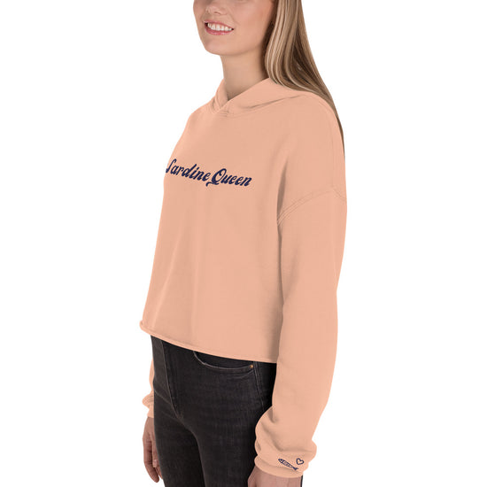 Sardine Queen | Crop Hoodie in Peach