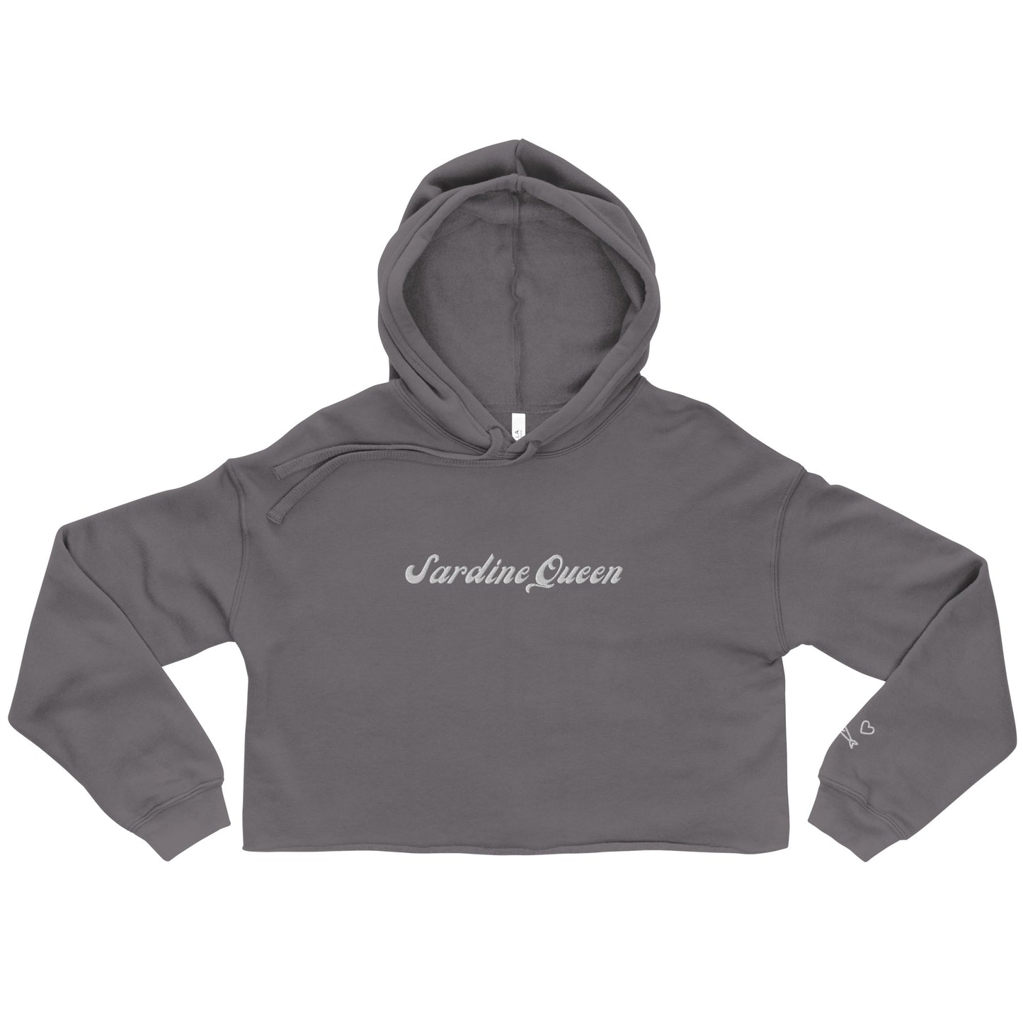 Sardine Queen | Crop Hoodie in Black, Grey, Forest