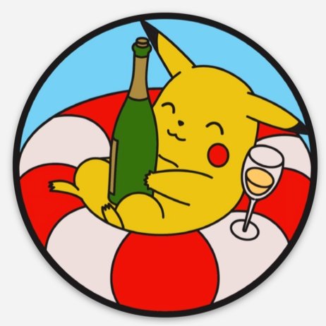 Shitty Wine Memes - Poolside Wine-achu Sticker - DECANTsf